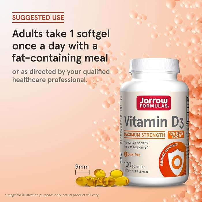 Jarrow Formulas Vitamin D3 125 mcg (5000 IU) - 100 Servings (Softgels) - Bone Health, Immune Support & Calcium Metabolism Support - Vitamin D Supplement - D3 Vitamins - 5000 IU Vitamin D - Gluten Free - Image 8