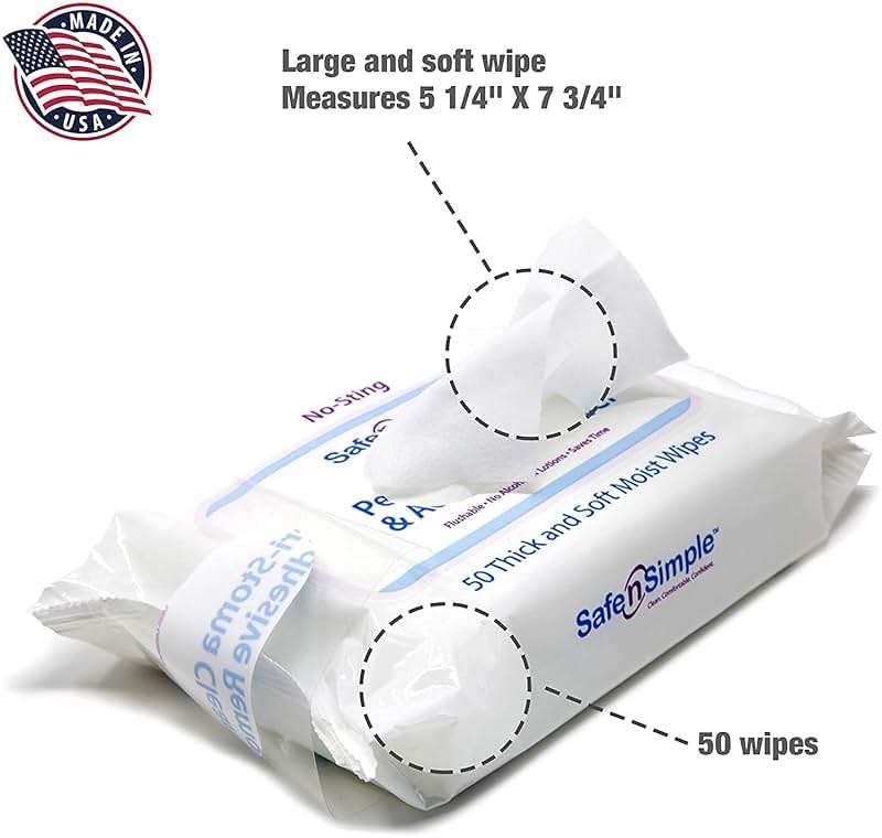 Special Sale - 2 Packs of 50 - Safe N' Simple Stoma Wipe Sns00525 Safe N' Simple - Image 2