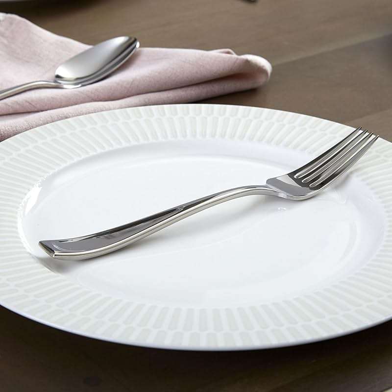 Oneida Silverware Set For 12, Moda 65-Piece Fine Flatware Set with Serving Utensils, Service For 12, 18/10 Stainless Steel, Dishwasher Safe For home, Knives Spoons and Forks Set (Silver, 65 pieces) - Image 16