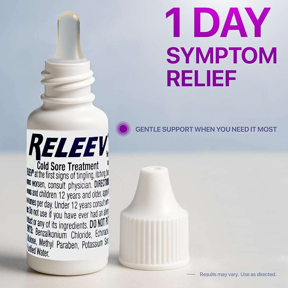 Releev 1Day Cold Sore Treatment Liquid, Fast-Acting Soothing of Pain and Itching, Topical Care for Fever Blisters & Lip Sores, 0.2 Ounces - Image 9