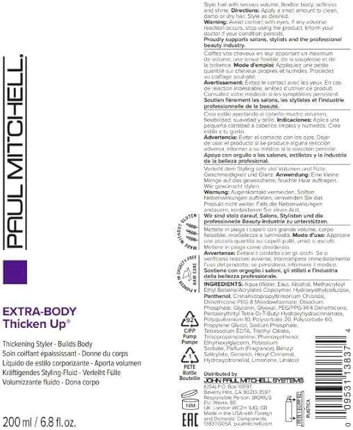Paul Mitchell Extra-Body Thicken Up Styling Liquid, Lightweight Formula, Adds Fullness, For Fine Hair - Image 4