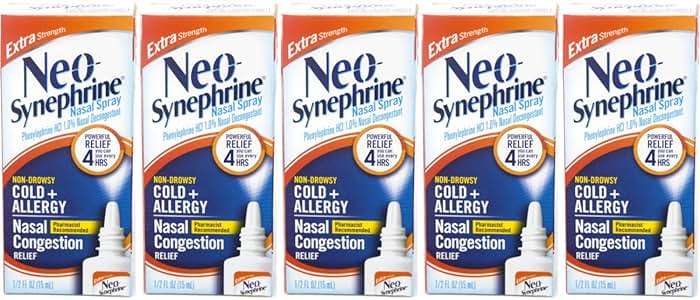 Neo-Synephrine Extra Strength Nasal Spray 15 mL – Phenylephrine 1% Fast Acting Nasal Decongestant For Cold And Allergy Relief (Pack of 5) - Image 2