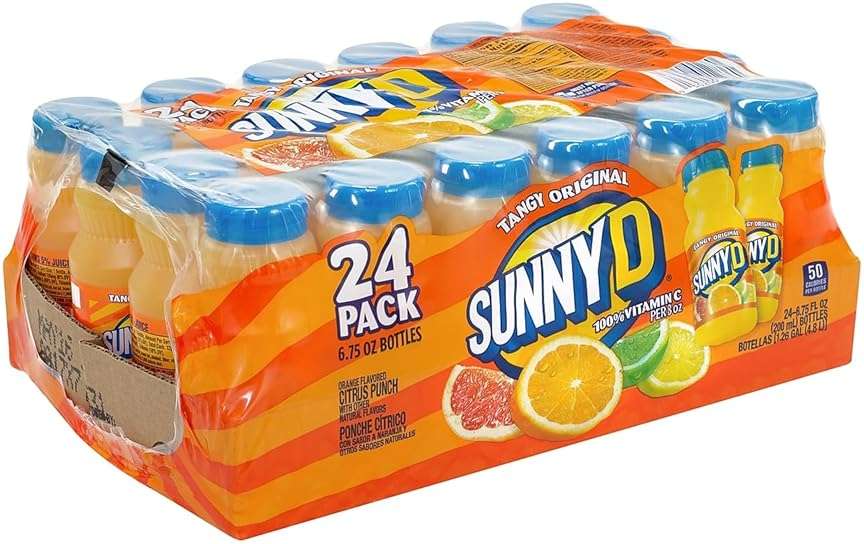 SunnyD Tangy Original Orange Flavored Citrus Punch, 6.75 Fluid Ounce, 24 Count,Bottle - Image 1