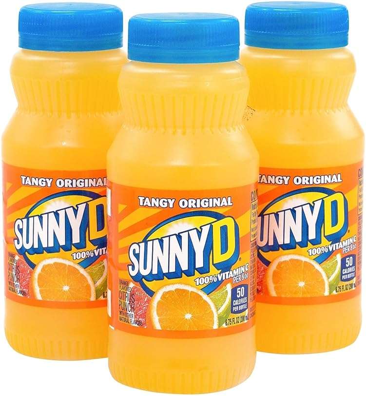 SunnyD Tangy Original Orange Flavored Citrus Punch, 6.75 Fluid Ounce, 24 Count,Bottle - Image 3