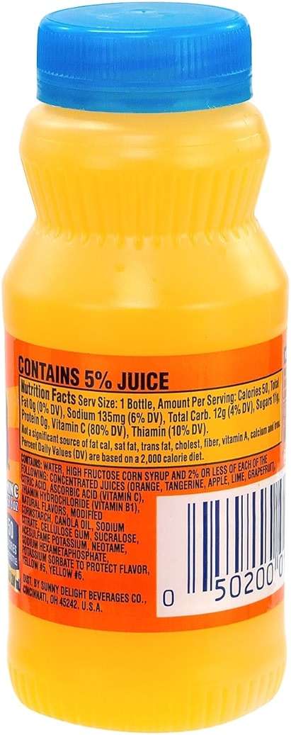 SunnyD Tangy Original Orange Flavored Citrus Punch, 6.75 Fluid Ounce, 24 Count,Bottle - Image 6
