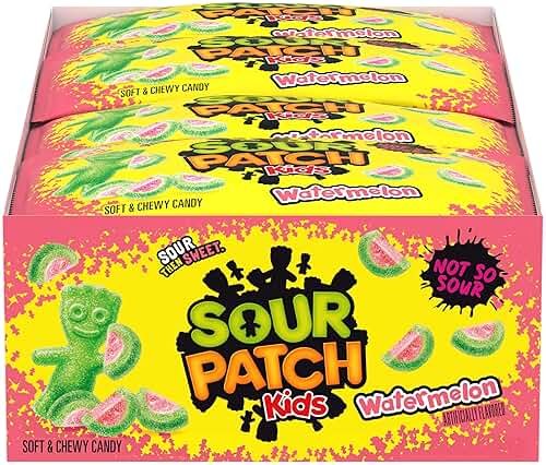 SOUR PATCH KIDS Watermelon Soft & Chewy Gummy Candy, Bulk Candy, 24 - 2 oz Bags - Product Image