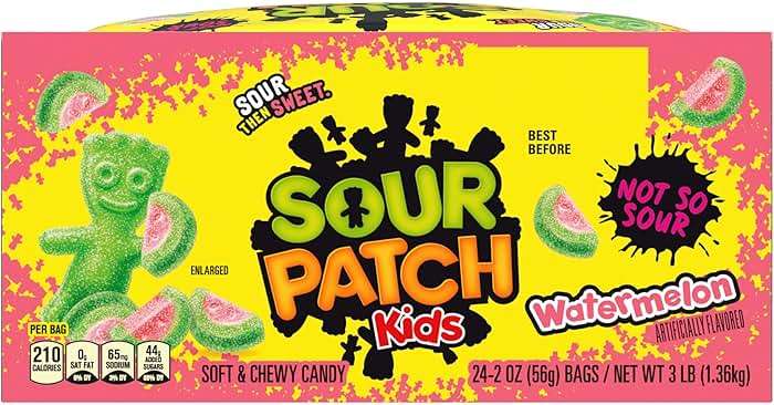 SOUR PATCH KIDS Watermelon Soft & Chewy Gummy Candy, Bulk Candy, 24 - 2 oz Bags - Image 12