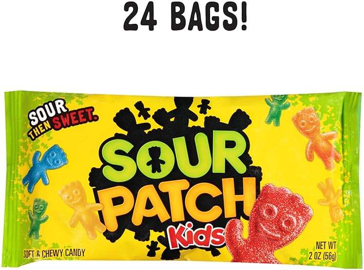 SOUR PATCH KIDS Soft & Chewy Candy, Bulk Candy, 24 - 2 oz Bags - Image 4