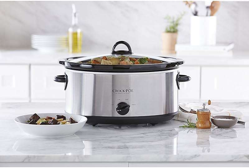 Crock-Pot 7-Quart Manual Slow Cooker, Family Size Serves 8+ People & Fits 6-lb Roast, Removable Stoneware with Warming Setting, Dishwasher Safe for Easy Cleanup, Stainless Steel - Image 4