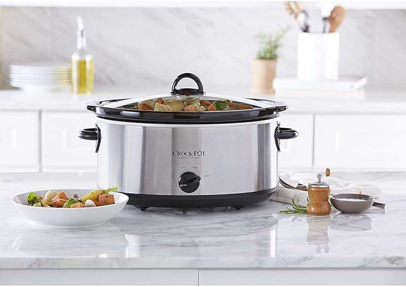 Crock-Pot 7-Quart Manual Slow Cooker, Family Size Serves 8+ People & Fits 6-lb Roast, Removable Stoneware with Warming Setting, Dishwasher Safe for Easy Cleanup, Stainless Steel - Image 7