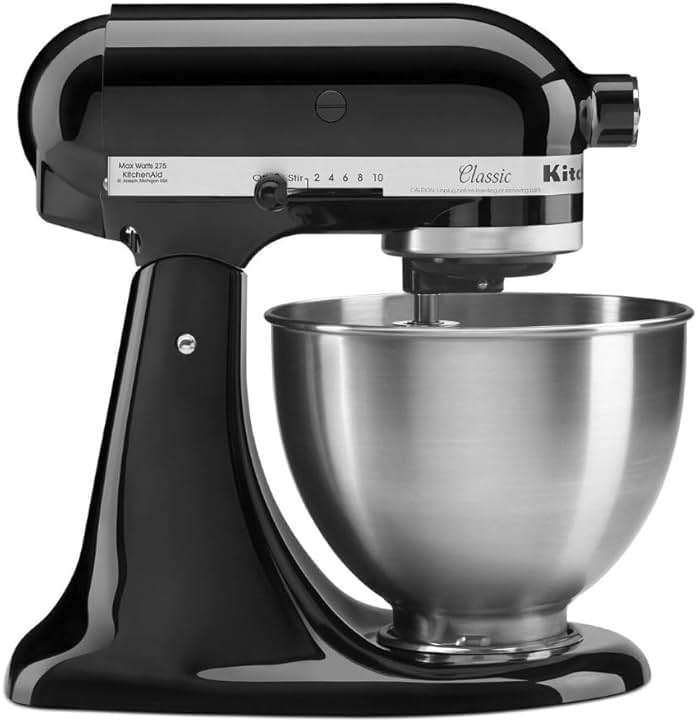 KitchenAid Classic Series 4.5 Quart Tilt-Head Stand Mixer K45SS, Onyx Black - Image 1