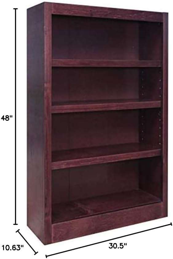 Concepts In Wood Midas Four Shelf Bookcase 48" H Cherry Finish - Image 3