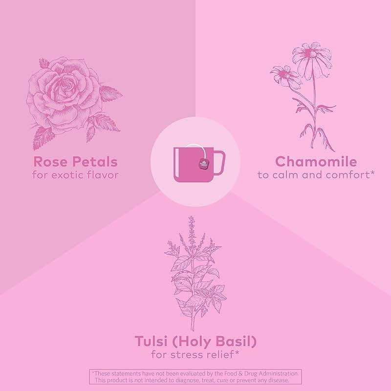 ORGANIC INDIA Tulsi Sweet Rose Herbal Tea - Holy Basil Leaf, African Basil, Chamomilie, Lemon Myrtle, Stress Relieving, Immune Support, USDA Certified Organic, Caffeine-Free - 3.5 oz Canister - Image 4