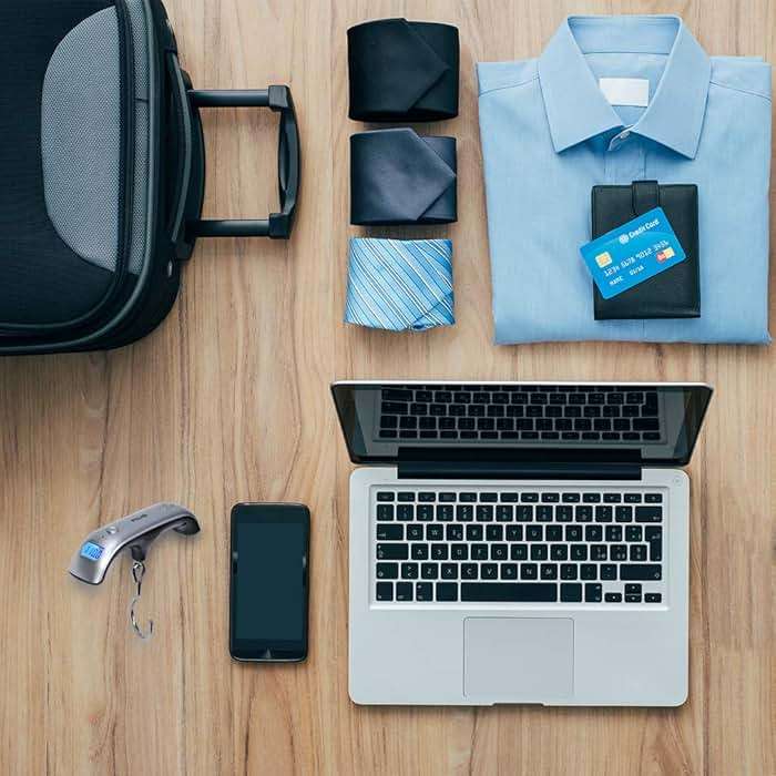 American Weigh Scales Digital Hanging Luggage Scale for Traveling or Weighing Suitcases, Backlit LCD Screen 110lbs x 0.2lbs, LS-110 - Image 2