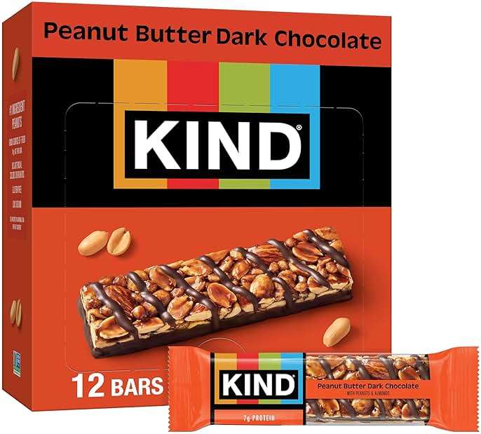 KIND Healthy Snacks Bars, Peanut Butter Dark Chocolate, Gluten Free, Low Sodium Snacks, 7g Protein, 12 Count - Image 1