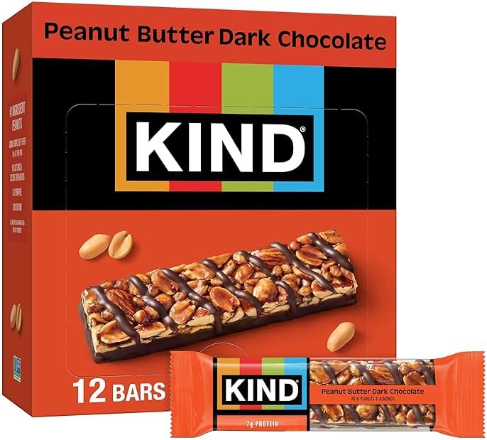 KIND Healthy Snacks Bars, Peanut Butter Dark Chocolate, Gluten Free, Low Sodium Snacks, 7g Protein, 12 Count - Product Image