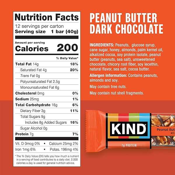 KIND Healthy Snacks Bars, Peanut Butter Dark Chocolate, Gluten Free, Low Sodium Snacks, 7g Protein, 12 Count - Image 8