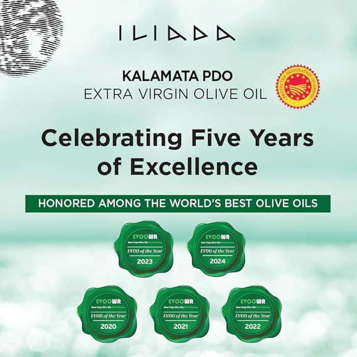 Iliada Kalamata PDO Extra Virgin Olive Oil, 3Lt | Multi-Awarded | Single Region 100% Greek | Monovarietal Koroneiki | Cold Press | Polyphenol Rich | Chef's Favorite - Image 4