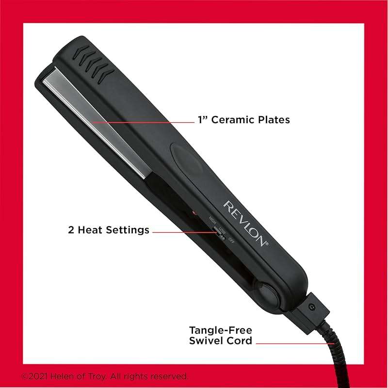 Revlon Smooth and Straight Ceramic Flat Iron | Fast Results, Smooth Styles (1 in) - Image 6