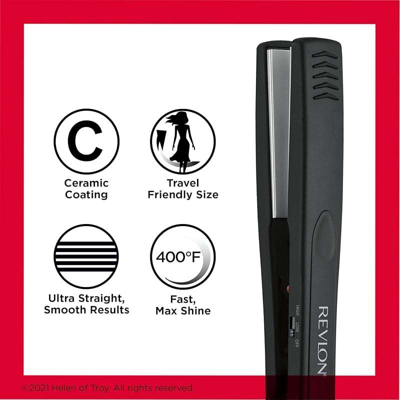 Revlon Smooth and Straight Ceramic Flat Iron | Fast Results, Smooth Styles (1 in) - Image 7