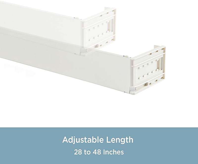 Kenney 506AP Classic 2.5 Adjustable Projection, 28 to 48-Inch Wide Pocket Curtain Rod, White - Image 4