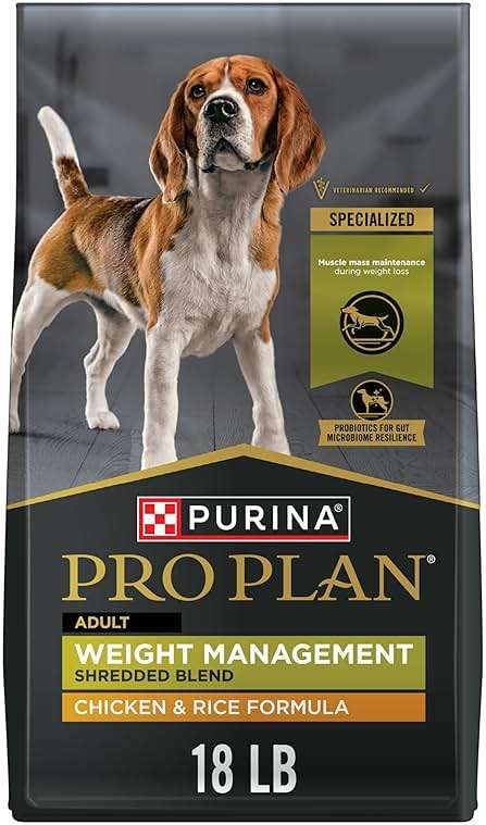 Purina Pro Plan Weight Management Dog Food Dry, Shredded Blend Chicken and Rice Formula - 34 lb. Bag - Image 1