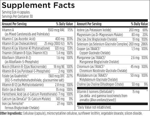 Designs for Health Prenatal Pro Methylated Multivitamin for Women - Prenatal Vitamins with Iron, A, D, E + Vitamin K with Methylated Folate, Calcium Magnesium Zinc for Nursing + Postpartum (120 Caps) - Image 6