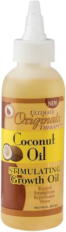 Originals by Africa's Best Therapy Coconut Oil Stimulating Growth Oil, Penetrates & Rejuvenates Hair, Skin and Nails For All Day Long Moisturizing and Conditioning, 4oz Bottle - Product Image