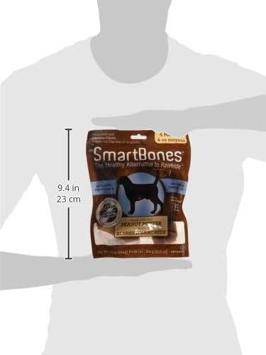SmartBones Medium Bones With Real Peanut Butter Rawhide-Free Chews For Dogs, 4 Count - Image 6