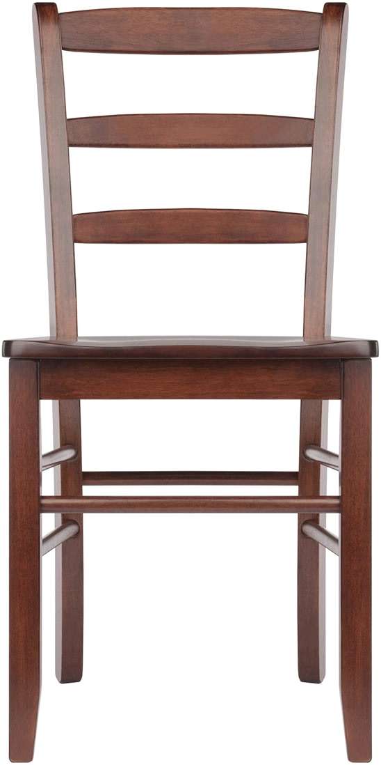 Winsome Benjamin Ladder Back Chair Set of 2 in Walnut, Classic Backed Kitchen & Dining Room Chairs, Simple & Elegant Home Seating Solution, Great for Office, Hallway, Bedroom - Image 4