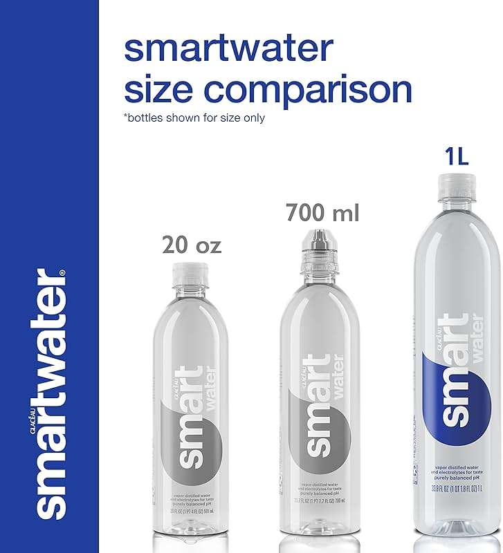Smartwater vapor distilled premium water bottles, 1L, 6 Pack - Image 3