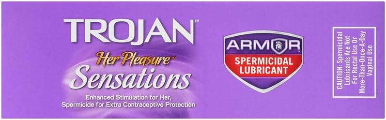TROJAN Her Pleasure Sensations Condoms, Ribbed Condoms, Spermicidal Lubricated, 12ct - Image 12
