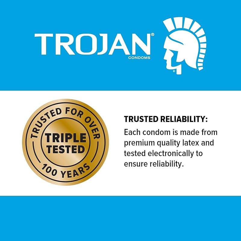 TROJAN Her Pleasure Sensations Condoms, Ribbed Condoms, Spermicidal Lubricated, 12ct - Image 3