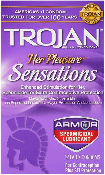 TROJAN Her Pleasure Sensations Condoms, Ribbed Condoms, Spermicidal Lubricated, 12ct - Image 8