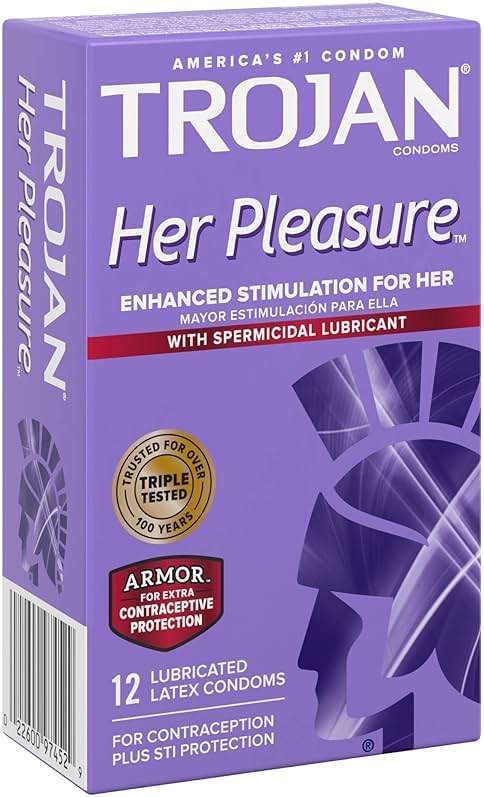 TROJAN Her Pleasure Sensations Condoms, Ribbed Condoms, Spermicidal Lubricated, 12ct - Image 10