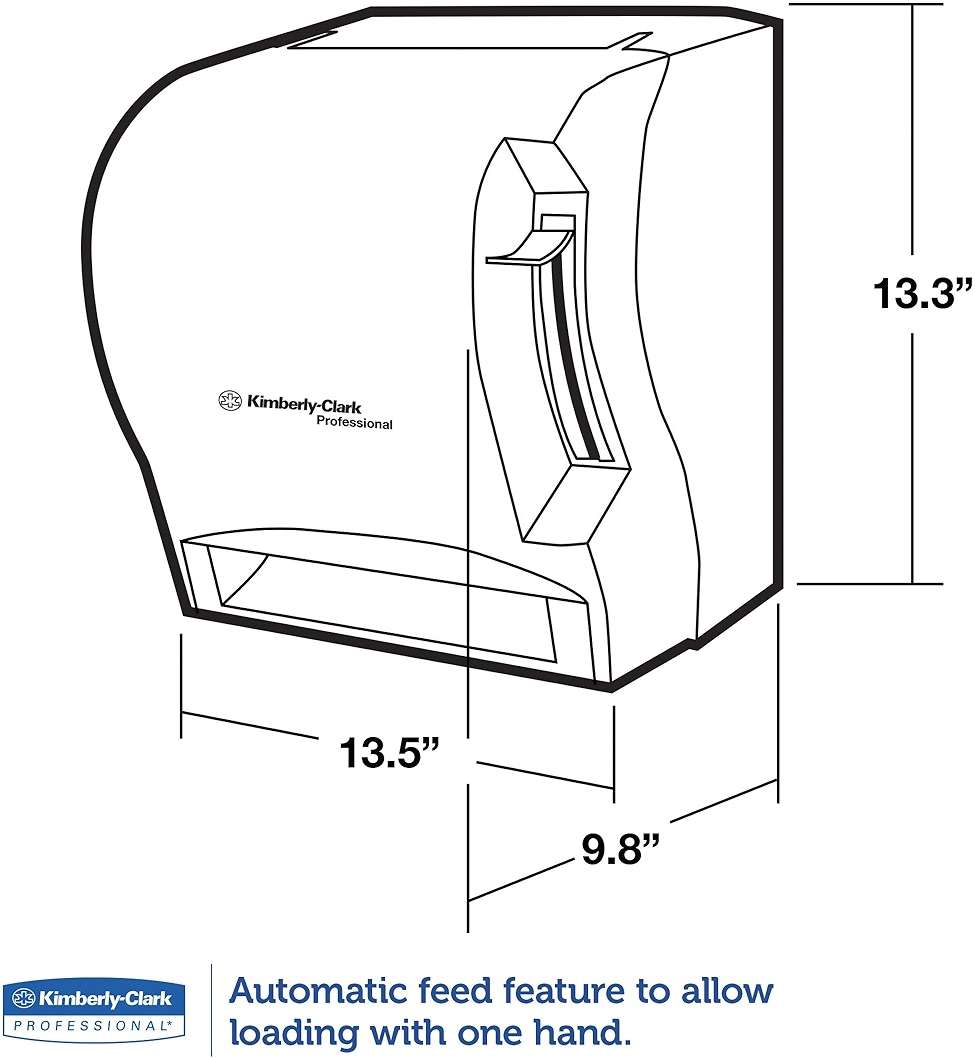 Kimberly-Clark Professional LEV-R-MATIC Manual Hard Roll Towel Dispenser (09765), Black, for 1.5" Core Towels, 11.75x13.75"x9.25" (Qty 1) - Image 3