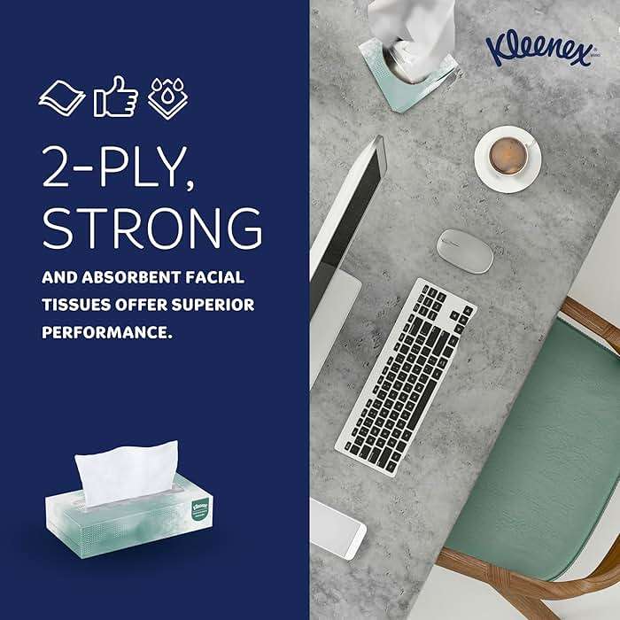 Kleenex Professional Naturals Facial Tissue, Bulk (21601), 2-Ply, White, Flat Boxed Format, Designed for Business (125 Tissues/Box, 48 Boxes, 6,000 Sheets/Case) - Image 5
