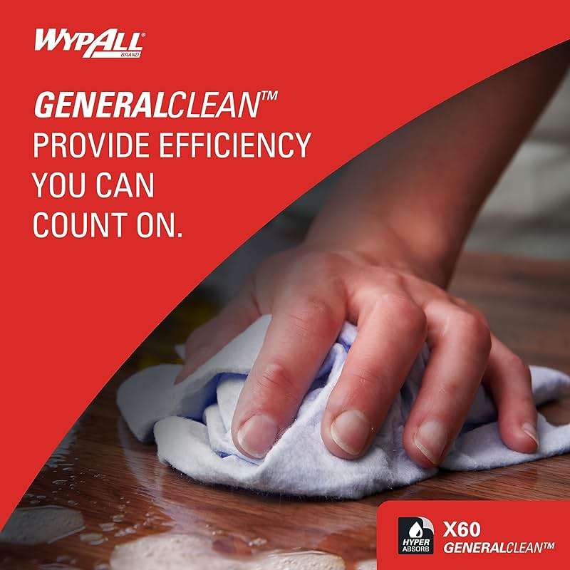 WypAll GeneralClean X60 Cloths Multi-Task Cleaning Wipes (34790), Pop-Up Box, Strong and Absorbent Towels, White (10 Boxes of 118 Sheets, 1,180 Sheet Total) - Image 4