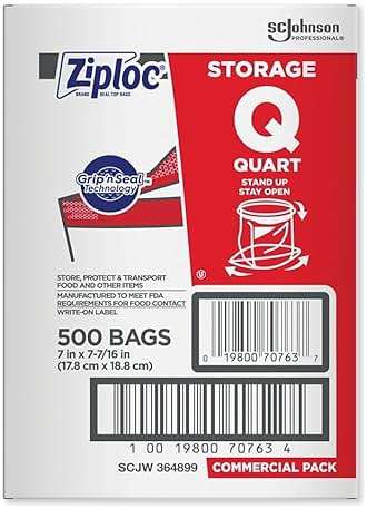Ziploc 94601 Double Zipper Storage Bags, Plastic, 1qt, Clear, Write-On ID Panel (Box of 500) - Image 4