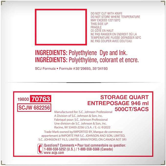 Ziploc 94601 Double Zipper Storage Bags, Plastic, 1qt, Clear, Write-On ID Panel (Box of 500) - Image 6