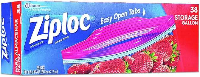 Ziploc 665016 Double Zip/ Storage Bags, 10-9/16 x 10-3/4, 1 Gal, Clear, 38/Box (Case of 9 Boxes) - Image 4