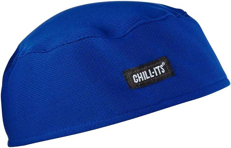 Ergodyne Chill Its 6630 Skull Cap, Lined with Terry Cloth Sweatband, Sweat Wicking, Blue - Image 6