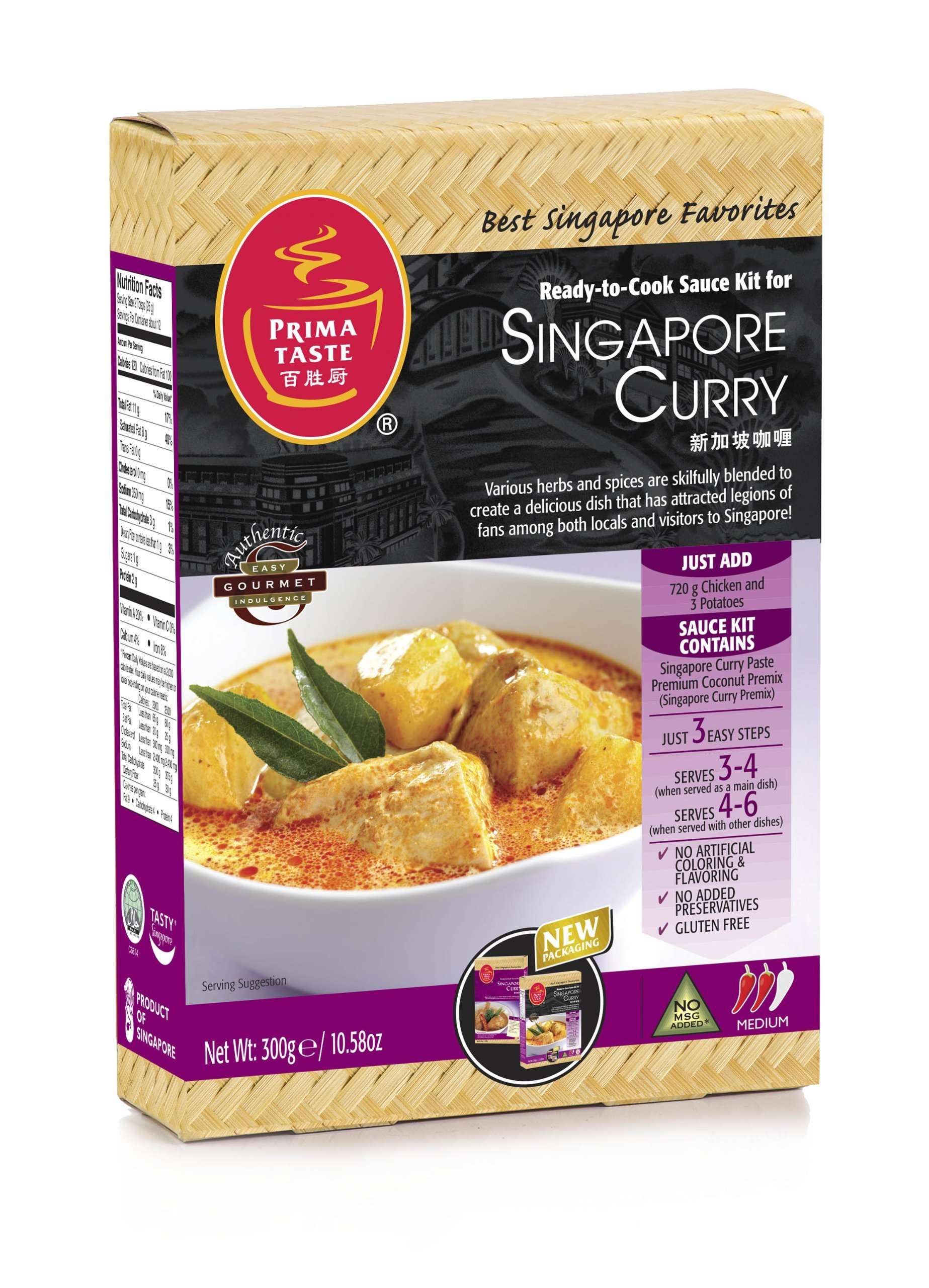 Prima Taste Singapore Curry Sauce Kit, 10.58 Ounce (Pack of 4) - Image 1