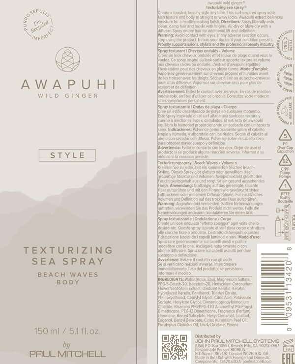 Awapuhi Wild Ginger by Paul Mitchell Texturizing Sea Spray, Creates Beach Waves, Adds Body, For All Hair Types, 5.1 fl. oz. - Image 7