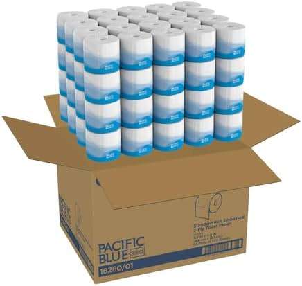 Pacific Blue Select Standard Roll 2-Ply Embossed Toilet Paper by GP PRO (Georgia-Pacific), 18280/01, 550 Sheet Per Roll, 80 Rolls Per Case - Image 3