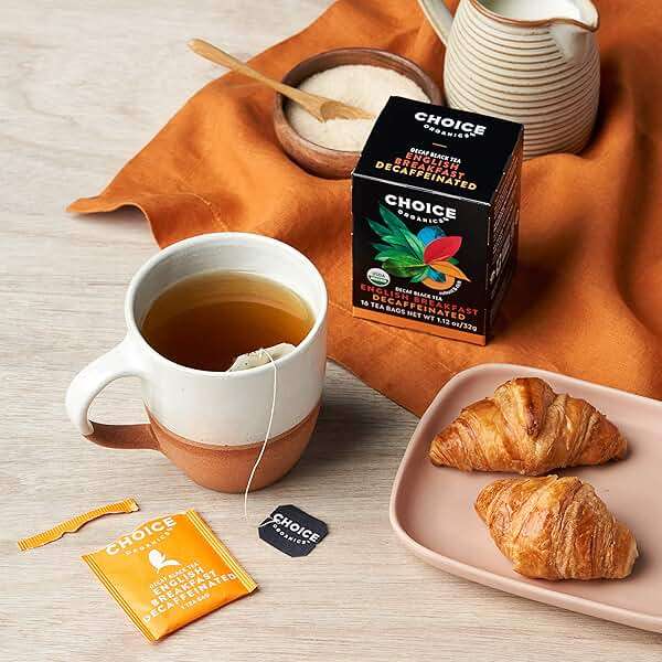 Choice Organics - Organic Decaffeinated English Breakfast Tea (6 Pack) - Fair Trade - Compostable - 96 Organic Black Tea Bags - Image 3