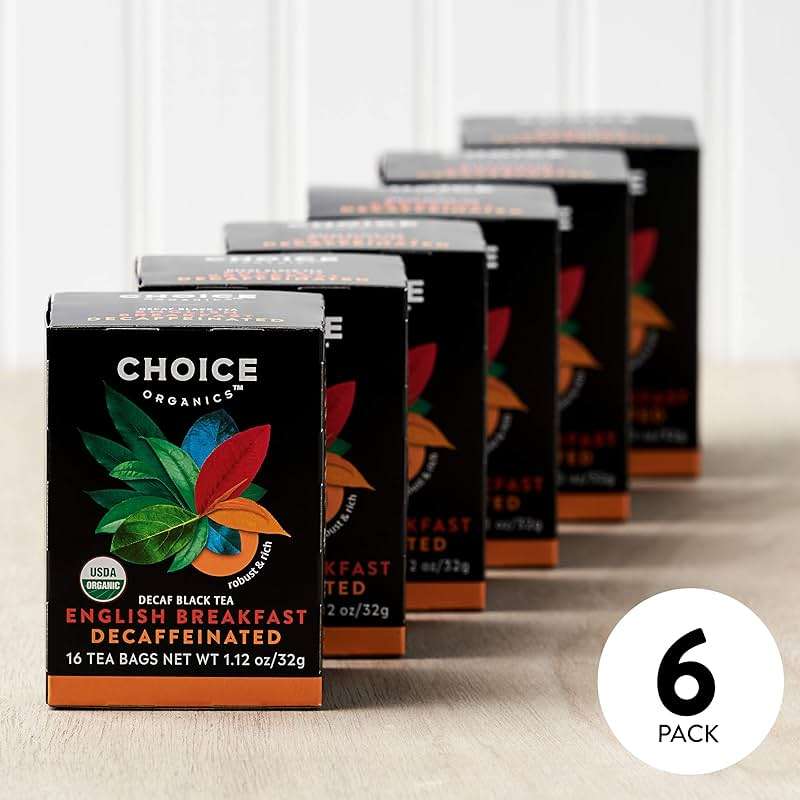 Choice Organics - Organic Decaffeinated English Breakfast Tea (6 Pack) - Fair Trade - Compostable - 96 Organic Black Tea Bags - Image 5