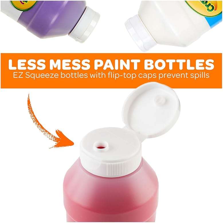 Crayola Washable Paint (12ct), Bulk Paint Set for Kids' Art Projects, 16 Oz, Nontoxic Craft Supplies, Teacher Classroom Must Haves, Ages 3, 4, 5 - Image 5