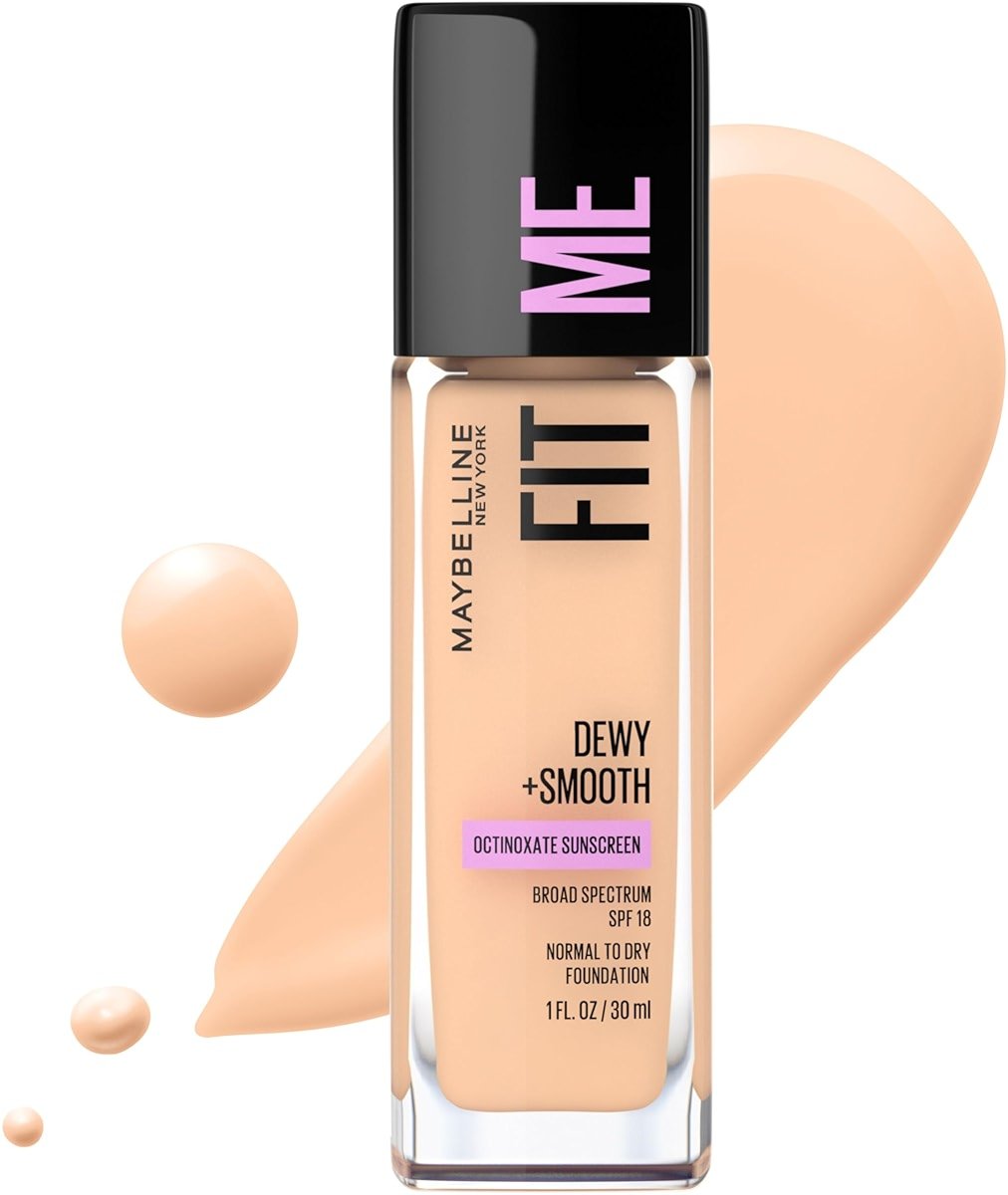 Maybelline Fit Me Dewy + Smooth Liquid Foundation Makeup, Classic Ivory, 1 Count (Packaging May Vary) - Product Image