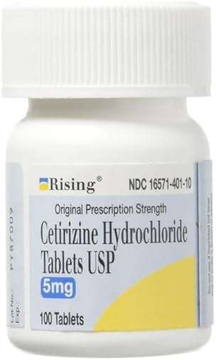 Rising Health Cetirizine HCL 5 mg 24 Hour Allergy Relief Tablets | Fast-Acting Medicine for Indoor & Outdoor Allergies| Antihistamine for Sneezing, Runny Nose & Itchy Eyes - 100 Tablets - Image 1